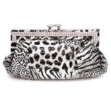 Rhinestone Leopard Evening Bag > Evening Bags > Mezon Handbags